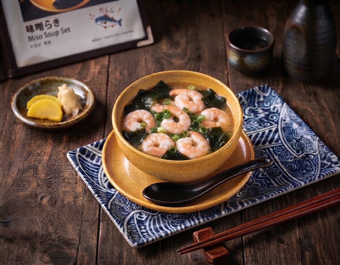Soupe miso crevettes
