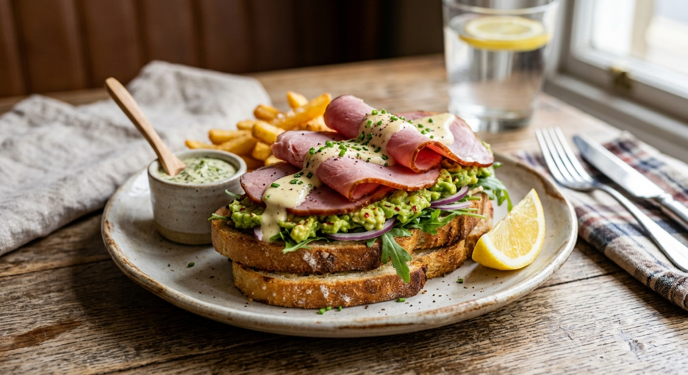 Toast avocat escalope fumé