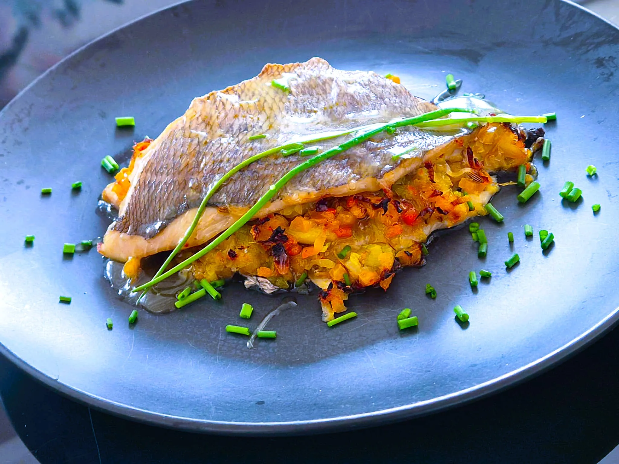 Filet de dorade farcies aux fruits de mer