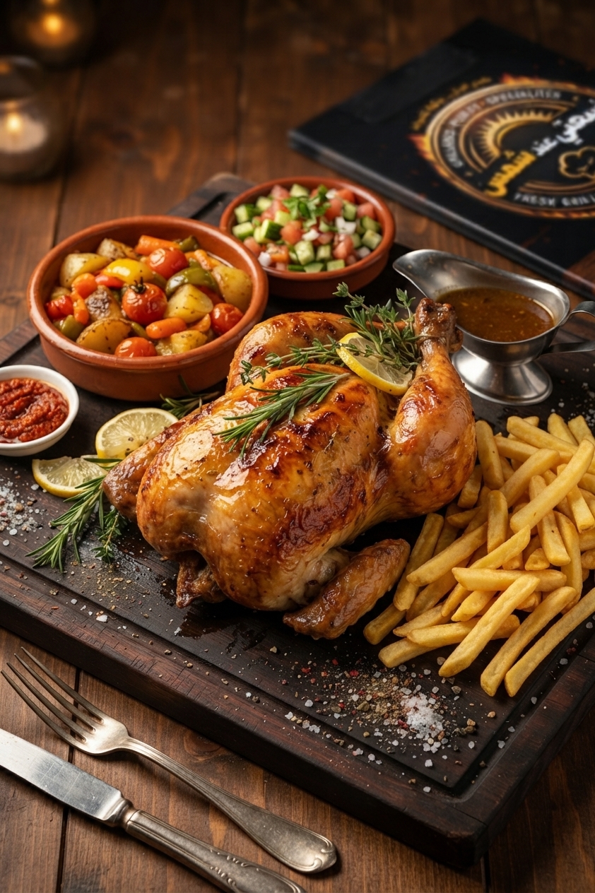Poulet rôti avec garniture