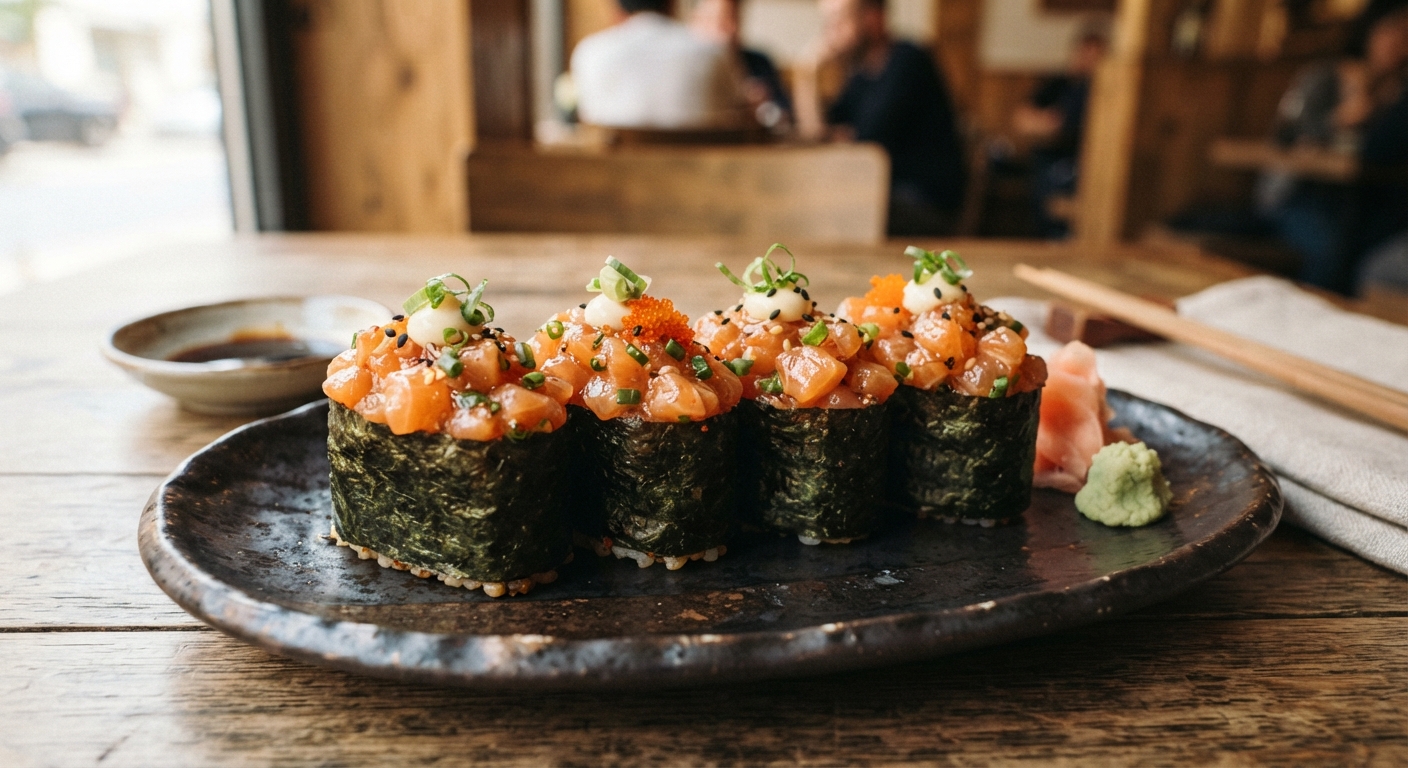 Gunkan au tartare de saumon