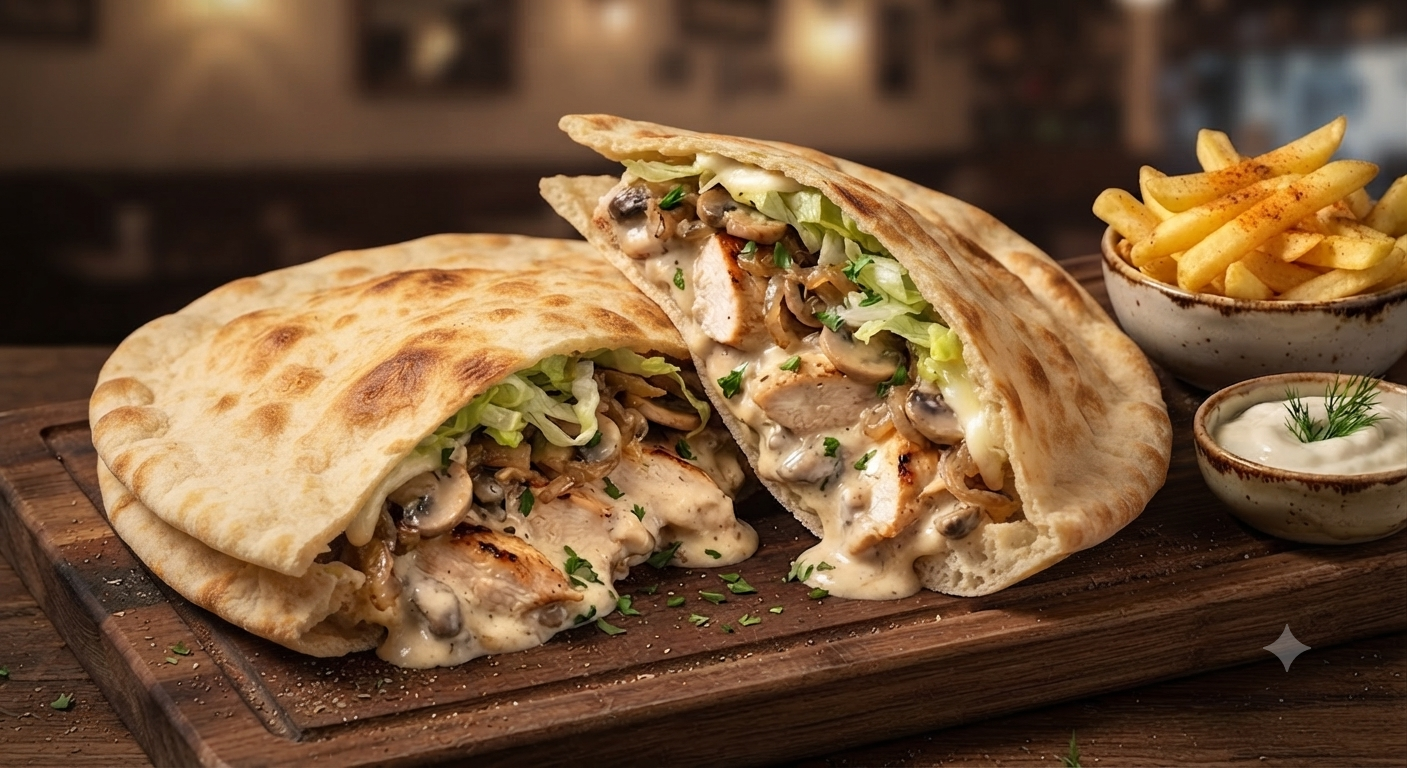 Makloub poulet à la crème
